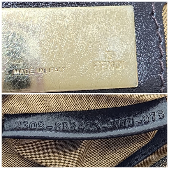 Fendi Zucca Canvas and Leather Chef Chain Link Hobo Bag Brown - Picture 4 of 16